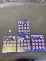 Overview of four display cards and loose token