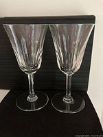 Two St. Louis Cerdagne crystal goblets standing side by side