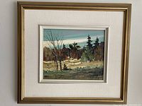 Full view of framed painting showing artwork and frame