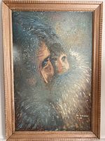 full image of framed painting showing subject and signature