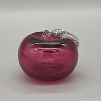 front view showing cranberry body and clear stem