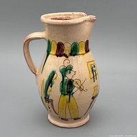 Left profile showing handle and painted male figure