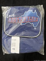 Front view showing Love Australia graphic through packaging