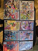 All ten bagged Classic X-Men comics laid out