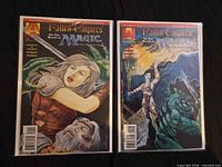 Front view of both bagged comics showing different cover art