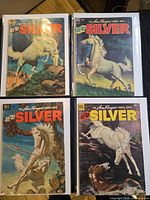 Front covers of four Hi-Yo Silver comic books