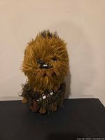 Front view of Chewbacca plush standing upright