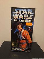 Front view of boxed Luke Skywalker Collector Series figure