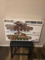Front view of boxed Tamiya Centurion Mk III model kit