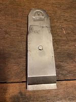 front of James Howarth plane iron showing bevel and stamp