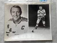 Front of photo showing both portrait and action images