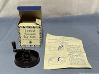 Rug cutter, box, instructions overview