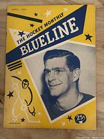 Front cover of April 1955 Blueline magazine showing Bob Goldham portrait