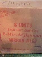 Outer shipping carton printed “8 units each unit contains 6 mirror tiles”.