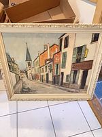 Full view of framed Maurice Utrillo street scene print