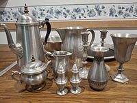 Group shot of all pewter items