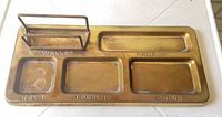 Brass valet tray showing compartments