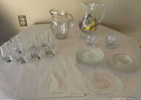 Group shot of all glassware items on table