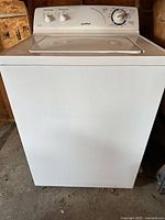 Front view of Moffat top-load washer