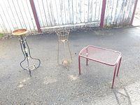 All three metal plant stands side by side