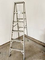 Full view of 6-ft aluminum step ladder