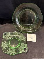 Front view of both plates showing design details