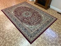 Full view of the rug showing pattern and colours