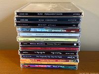 Stacked view of all CD spines
