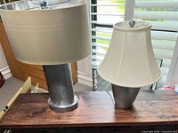Both table lamps side by side showing size and shape difference