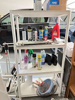 Full view of shelving with contents displayed