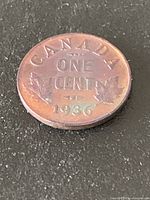 Reverse of 1936 Canadian one-cent coin