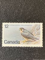 Front view of mint 12¢ Peregrine Falcon stamp