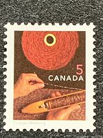 full view of the 5-cent weaving stamp
