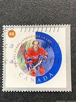 Front view of stamp showing full design and cancellation