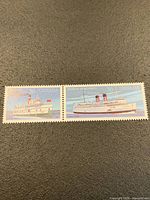 Front view of se-tenant pair showing both stamps