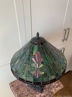 Leaded stained-glass shade floral pattern
