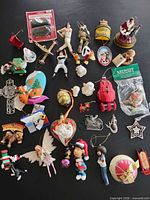 Full lot overview showing all ornaments and hooks
