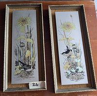 Front view of both framed etchings