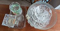 Group view of all glass dishes stacked and adjacent