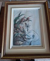 Full view of framed hummingbird print