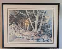 Full view of framed print showing artwork, matting, and frame
