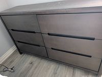 Front view of six-drawer dresser
