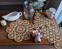 Overview of all items on wooden surface