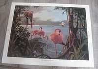 Full view of the art print on floor, shows image and white border