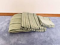 Sheet set folded showing striped pattern
