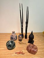 Group shot of all decorative items on table
