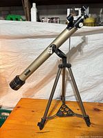 Full view of telescope mounted on tripod