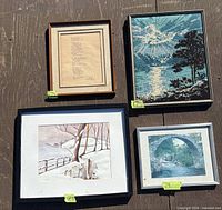 Group shot of four framed pieces