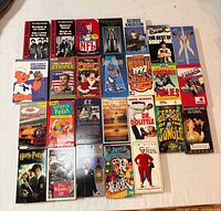 Full lot overview showing 25 VHS tapes in five rows