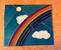 Full view of stained glass rainbow panel